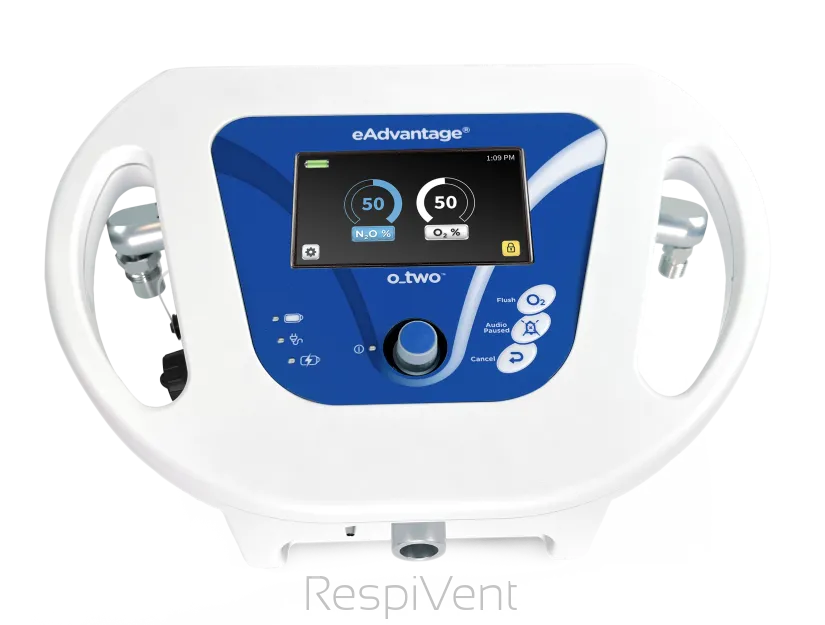O-Two eAdvantage 01EQ3000 – system analgezji inhalacyjnej N₂O/O₂ z panelem sterowania
